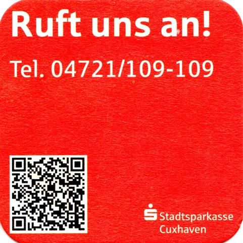 cuxhaven cux-ni stadtsparkasse 1a (quad180-ruft uns-schwarzrot)